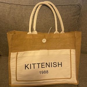 Kittenish Straw beach tote